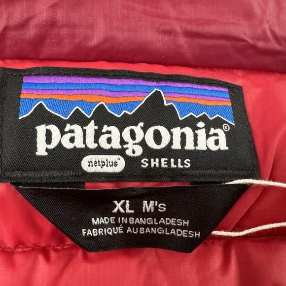 Patagonia Down Sweater Jacket Carine Red Men Regular Fit YKK Zip XL - Picture 2 of 6